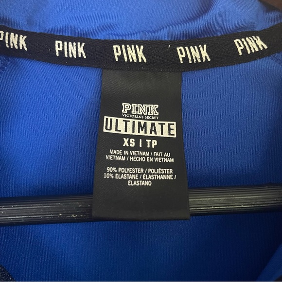 Victoria's Secret PINK "Ultimate" Blue 1/4 Zip Sweatshirt, Size Women XS - Picture 6 of 9